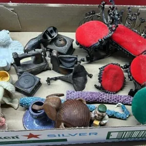 Doll furniture, pencil, sharpeners, and other