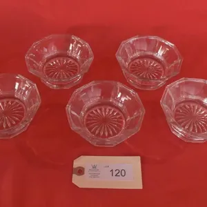Heisey Clear Glass Decagon Bowls (qty 5)