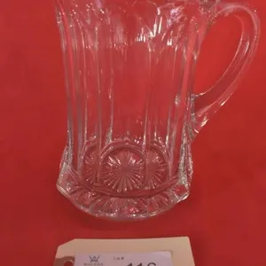 Heisey Clear Glass Pitcher in Colonial Pattern