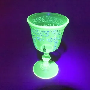 Depression Glass (Uranium) Goblet Embossed
