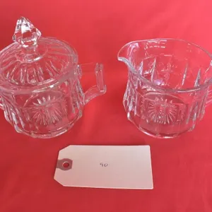 Heisey Narrow Flute pattern Cream & Sugar Set