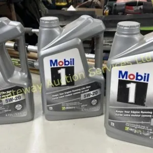 Mobile oil  5/20 synthetic oil. Three 4.7 L jugs
