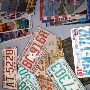 Misc Nascar Books & Old License Plates