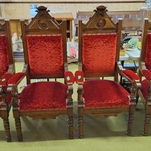 4 Bishop's Renaissance Revival Throne Chairs