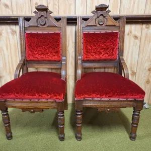 Vintage Gothic Chairs (Pair) � Ornate Wood &