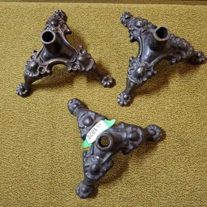 Trio of metal flag pole stands