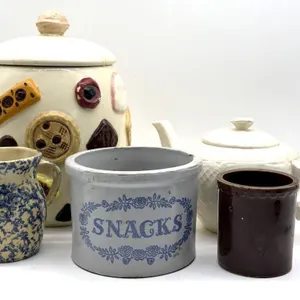 Ceramic Cookie Jar, Teapot, Crocks, and Stoneware