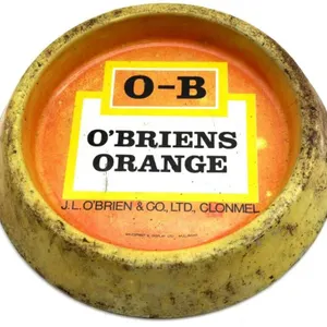 Vintage O’briens Orange Metal Ashtray 8”