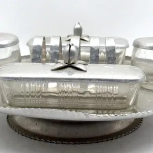 Vintage Hammered Aluminum Lazy Susan Toast Server