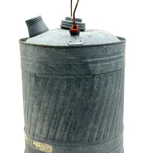 Vintage Galvanized Metal Five Gallon Can 14.5”