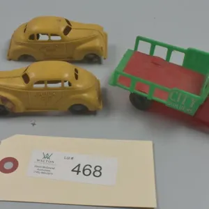 Vintage Marx "Yellow Cabs" and Plastic Truck