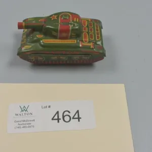 Vintage Tin Litho Friction Toy Tank