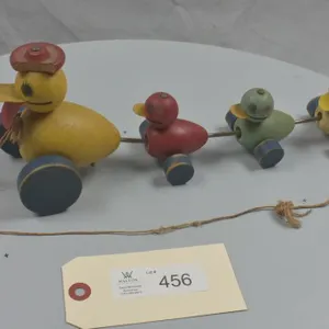 Vintage Fisher Price Quacky Family Duck Pull Toy