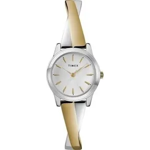 $97 Timex Women's Stretch Bangle Crisscross 2Tone