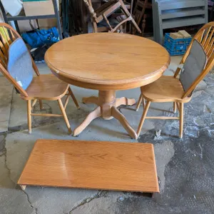 Wood (2) Chair Table Set Round 42" and 32"H