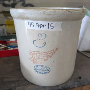Red Wing Marked 3 Union Stoneware Co. Crock