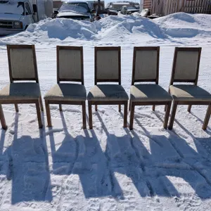 Set of 5 Wood/Cushion Chairs