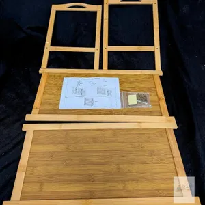 Bamboo Bath and Shower Caddy Tray Kit w/ Handles, 21" Wide, Unassembled, Hardware Included