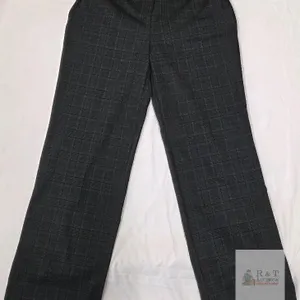 NEW Hilary Radley Women's Plaid Dress Pants Size 12 Straight Leg Stretch D6022-E3885 RN170938