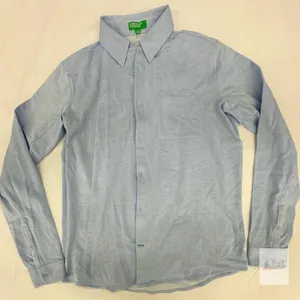 NEW United Colors of Benetton Light Blue Button-Down Shirt, Size Small, Long Sleeve, Chest Pocket