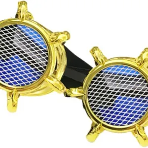 New Adult O/S Steampunk Claw Rim Goggles With Screened Blue Lenses