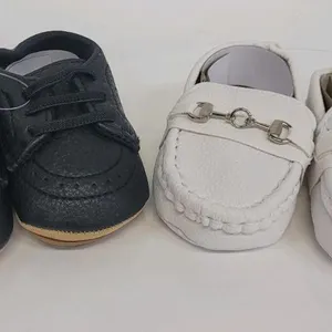 2 NEW My Baby 1 Size Black Dress Shoes & White Horsebit Loafers, Boy/Unisex, Faux Leather, China