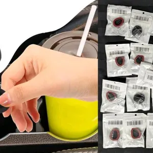 17 New Packs of 3 Car Cup Holder Insert Position Limiter, Anti Shake Silicone Car Water Bottle Stabilizer with Self-Adhesive Universal Interior Car Ac
