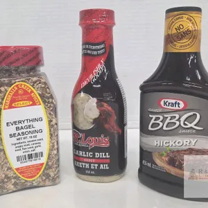 best before 2025-2026. Kraft Hickory BBQ, St. Louis Garlic Dill 350mL & Everything Bagel Seasoning 15oz Food Set