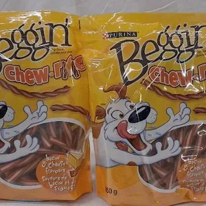 [BB 06-2025] 4 x 850g Sealed Purina Beggin' Chew-rific Dog Treats