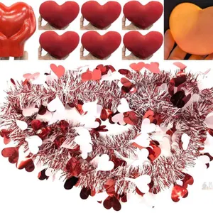 NEW  Heart Decor & Gift Lot: Garland, Plush Toys, LED Night Light, Squishy -
