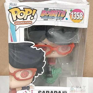 As New Boruto Sarada w/ Sharingan Funko Pop Vinyl Figure | Packaging Has Noticeable Damage, Figure Inside Has No Damage