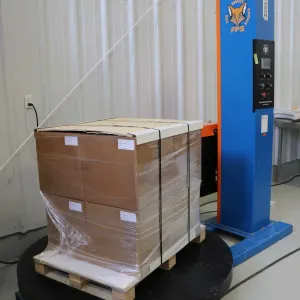 Fox Packaging Services pallet stretch wrap machine, model FPS-400H. Serial Number 400H-012816-047. 1