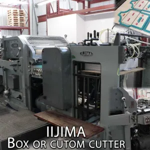 IIJIMA autoplaten die cutter used to cut, emboss or crease paper good. serial number 1035. Approxima
