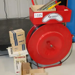 Pallet strapping cart and tooling.