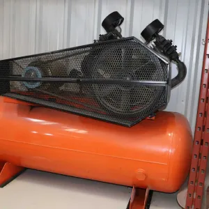 120 gallon compressor fitted with newer Baldor SuperE motor.    See video on website shot on March 3