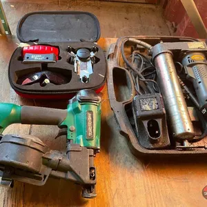 Masterforce Coil Nailer, Battery Operated Grease Gun & Crafts Laser