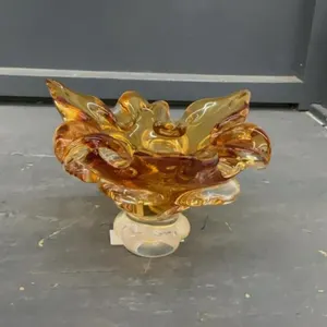 AMBER HEAVY GLASS PIECE