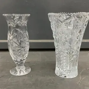 (2) CRYSTAL VASES - ONE IS PINWHEEL CRYSTAL
