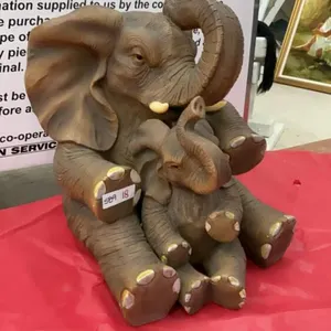 LARGE RESIN DECOR ELEPHANT & BABY