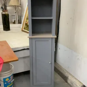 NARROW GREY CABINET W/ LOWER DOOR