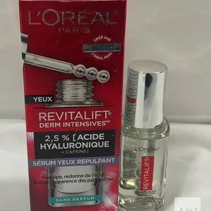 new L'Oréal Paris Revitalift Derm Intensives Eye Serum 20mL, 2.5% Hyaluronic Acid + Caffeine, Unscented