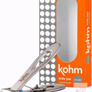 NEW Kohm CP-120L Wide Jaw Stainless Steel Nail Clipper, 0.59" Curved Blade, Original Box