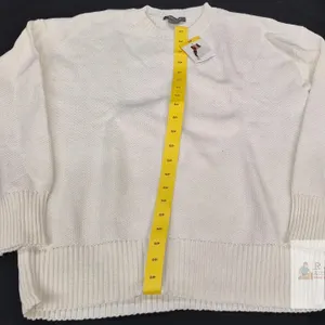 NEW Matty M Women’s White Crew Neck Pullover Sweater, Size S/P, Waffle Knit, New with Tags