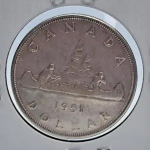 Very Fine 1951 Canada One Dollar Coin