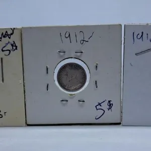 1911, 1912 and 1913 Canada Nickels