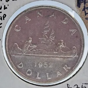 About Uncirculated 1952 Canada One Dollar Coin