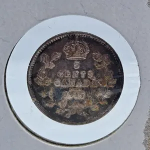 Very Fine 1915 Canada Nickel with Double 5