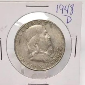 1948 D Ben Franklin Silver Half Dollar