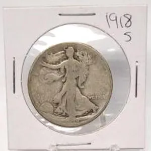 1918 S Walking Liberty Silver Half Dollar