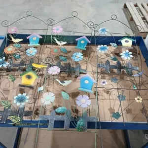 5 assorted Metal decorative garden trellis's